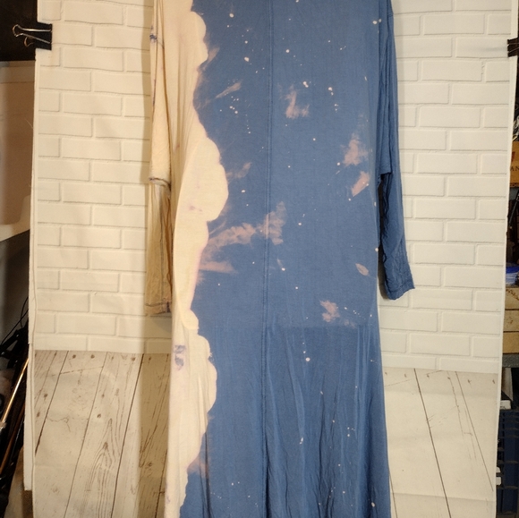 Free People Oversized Shapeless Midi Bleached Tie Dye Dress - Picture 5 of 6